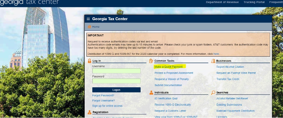 How to pay your Federal taxes & Georgia taxes owed at Quarter or Year-End