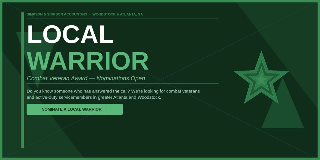 Local Warrior Combat Veteran Award - Nominate a local veteran or active-duty servicemember